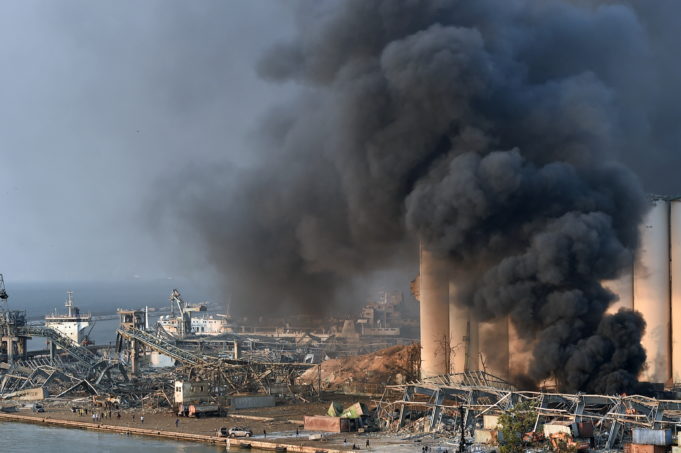 Large explosion in harbor area rocks lebanon