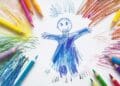 Dibujo lapiz colores miedo ninos fondo blanco ia generativa 804788 96369