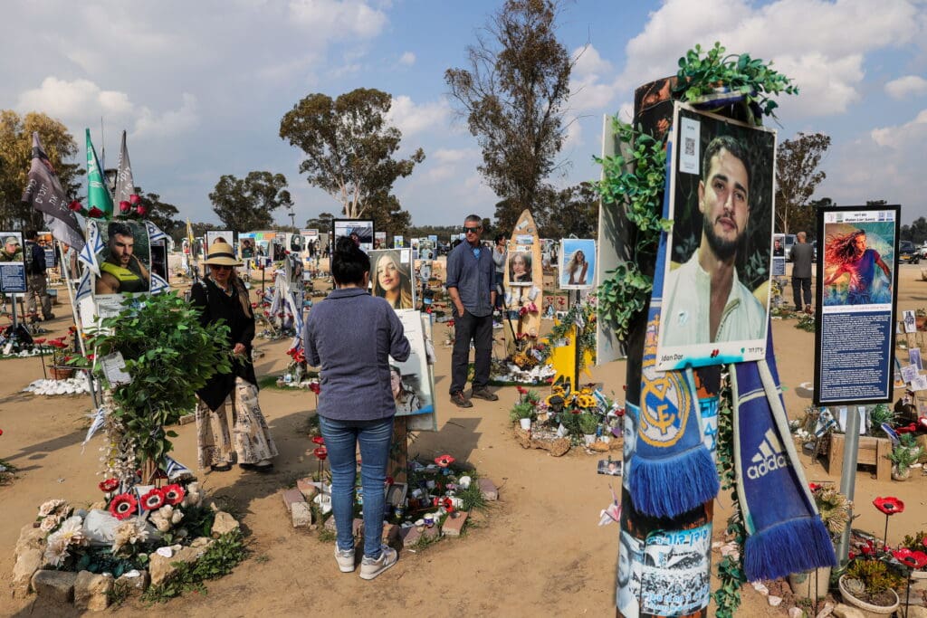 People visit memorial site at israel gaza border