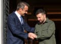 Greek prime minister kyriakos mitsotakis and ukrainian president volodymyr zelenskyy