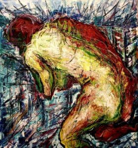 Ανίκητος Γιαννούδης, Στην όψη σου κλαίω, 120x100cm, Λάδια σε καμβά